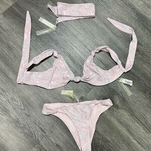 DEVON WINDSOR Pink and Silver Paisley Bikini